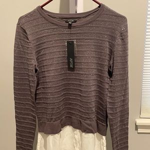 Layered crop crewneck sweater